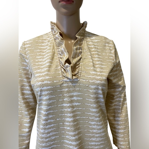 J McLaughlin Stylish Tan and White Women's Top size S - Picture 5 of 5